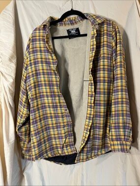 Yellow Plaid Fleece-Lined Jacket - Unbranded